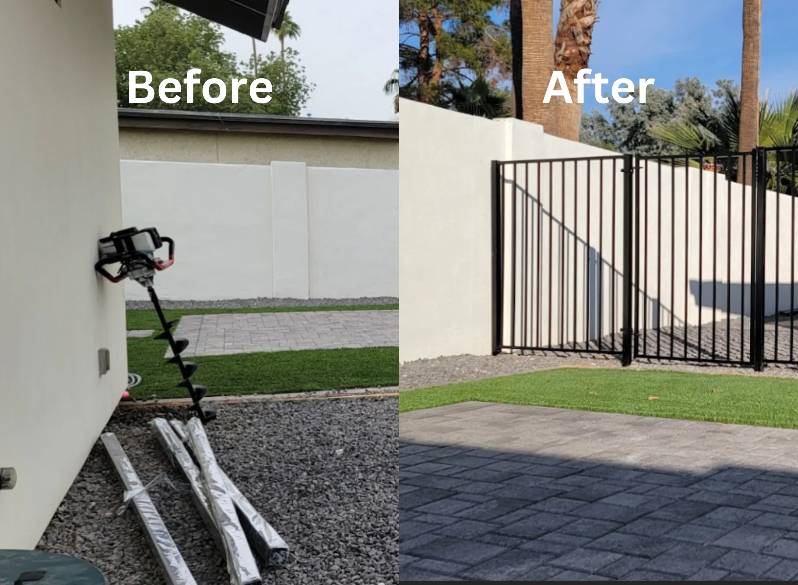 Iron fence installation in Mesa, AZ